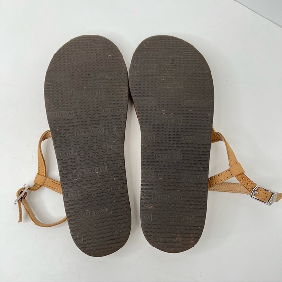 Rainbow brown leather braided T- Strap flat sandals - Picture 9 of 10